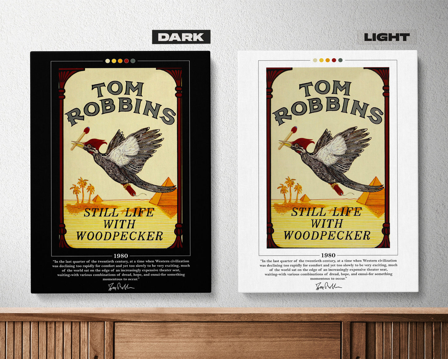 Still Life with Woodpecker Book Cover Poster | Tom Robbins, Still Life with Woodpecker Poster, Book Posters, Book Art, Book Lover Gift