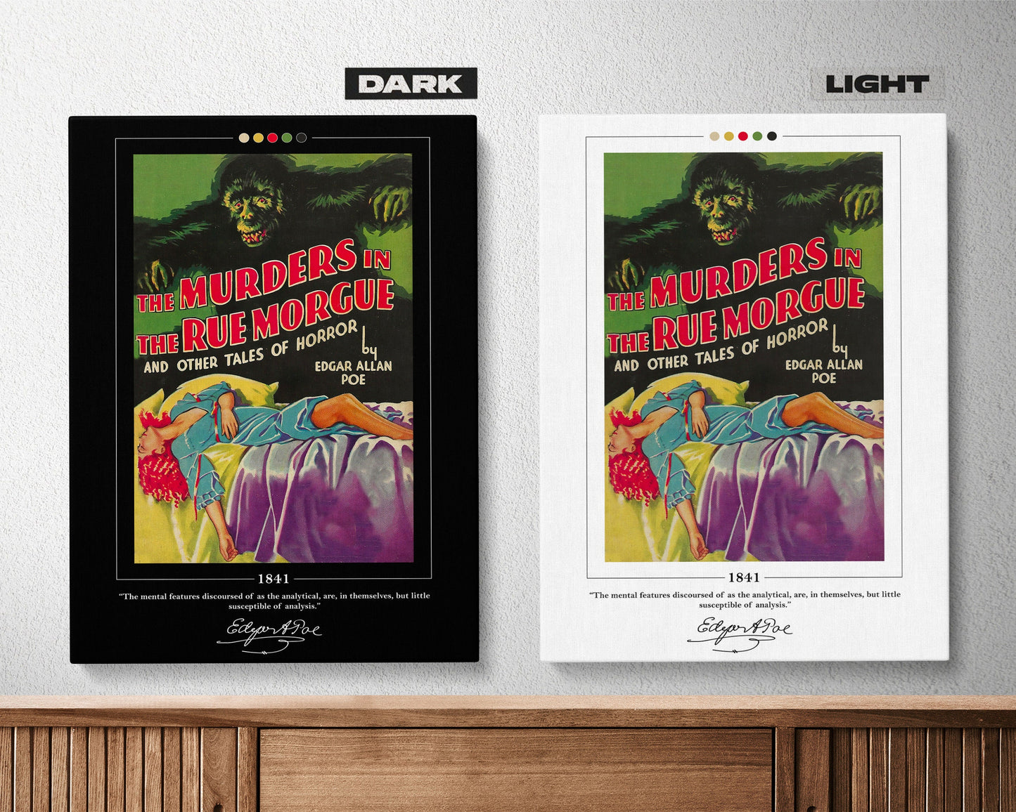 The Murders in the Rue Morgue Book Cover Poster | Edgar Allan Poe, The Murders in the Rue Morgue Poster, Book Posters, Book Lover Gift