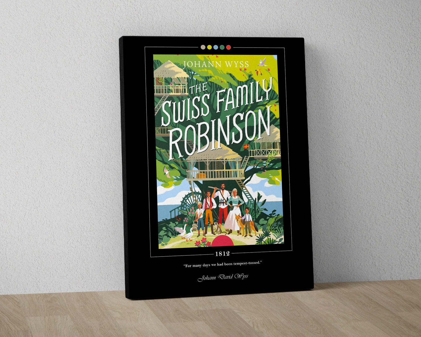 The Swiss Family Robinson Book Cover Poster | Johann David Wyss, The Swiss Family Robinson Poster, Book Posters, Book Art, Book Lover Gift