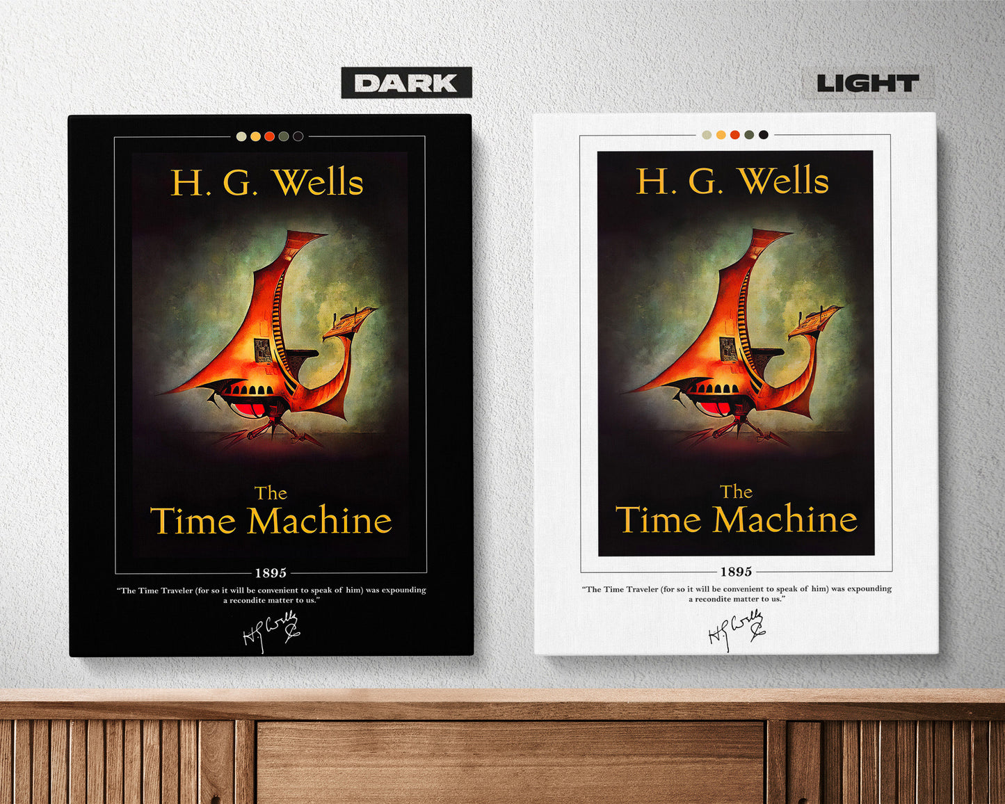 The Time Machine Book Cover Poster | H. G. Wells, The Time Machine Poster, The Time Machine Print, Book Posters, Book Art, Book Lover Gift