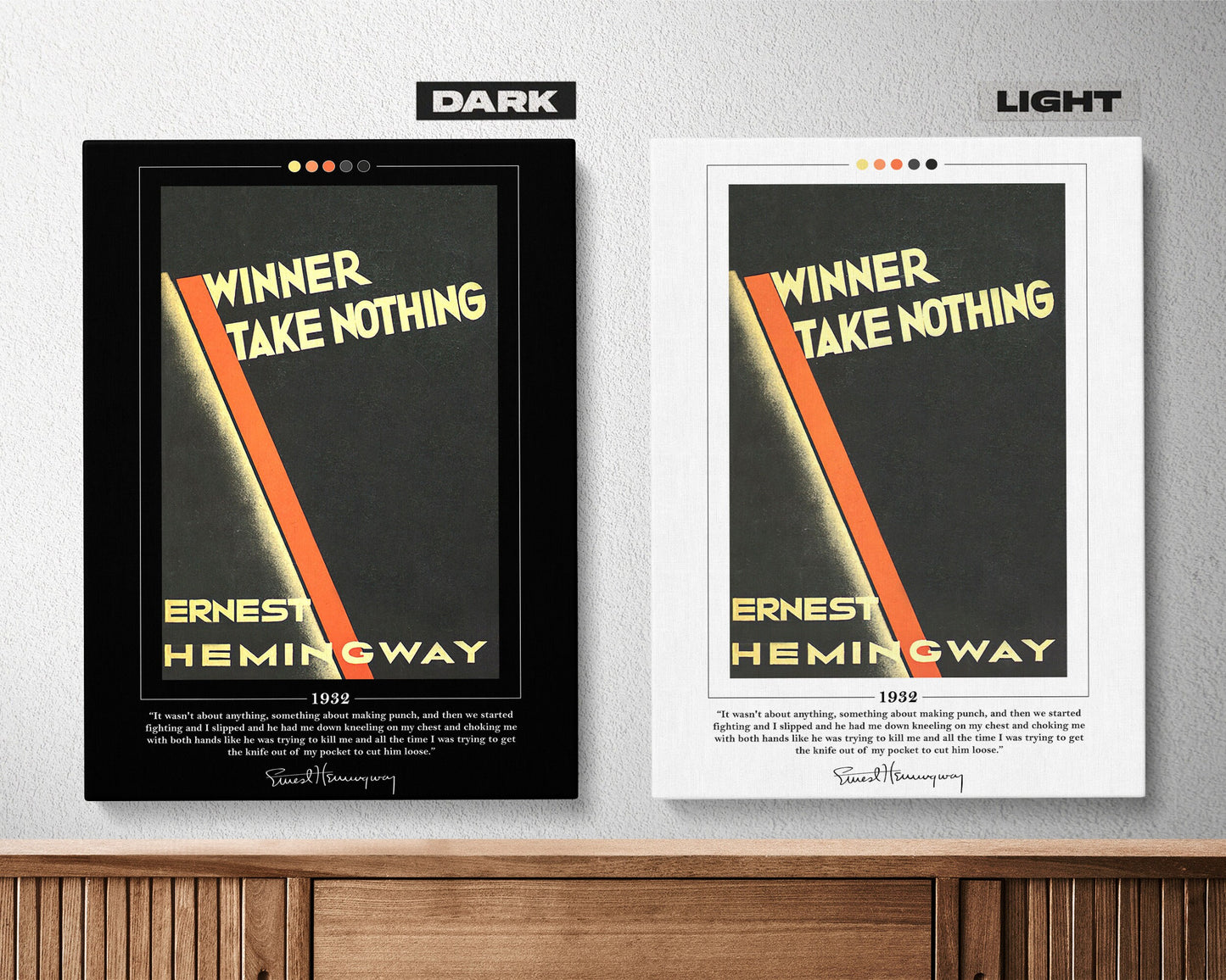 Winner Take Nothing Book Cover Poster | Ernest Hemingway, Winner Take Nothing Poster, Book Posters, Book Prints, Book Art, Book Lover Gift
