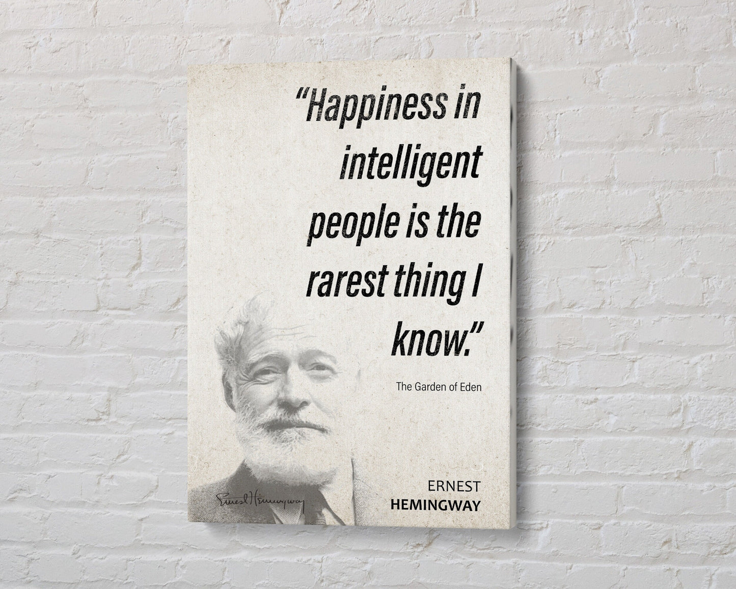 Ernest Hemingway Quote Wall Art | The Garden of Eden Quote Poster, Quote Print, Quote Art, Book Quotes, Canvas Wall Art, Book Lover Gift