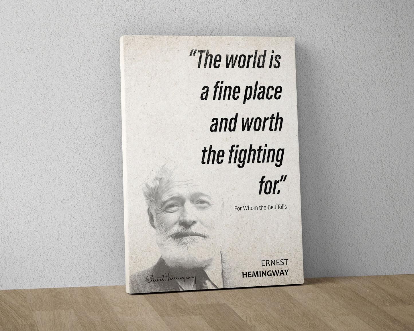 Ernest Hemingway Quote Wall Art | For Whom the Bell Tolls Quote Poster, Quote Print, Quote Art, Book Quote, Canvas Wall Art, Book Lover Gift