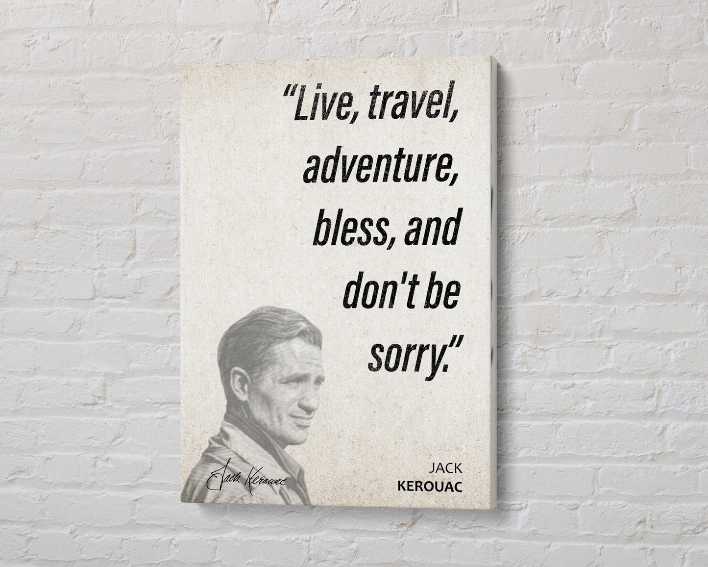 Jack Kerouac Quote Wall Art | "Don't Be Sorry" Quote Poster, Quote Print, Quote Art, Book Quotes, Canvas Wall Art, Book Lover Gift