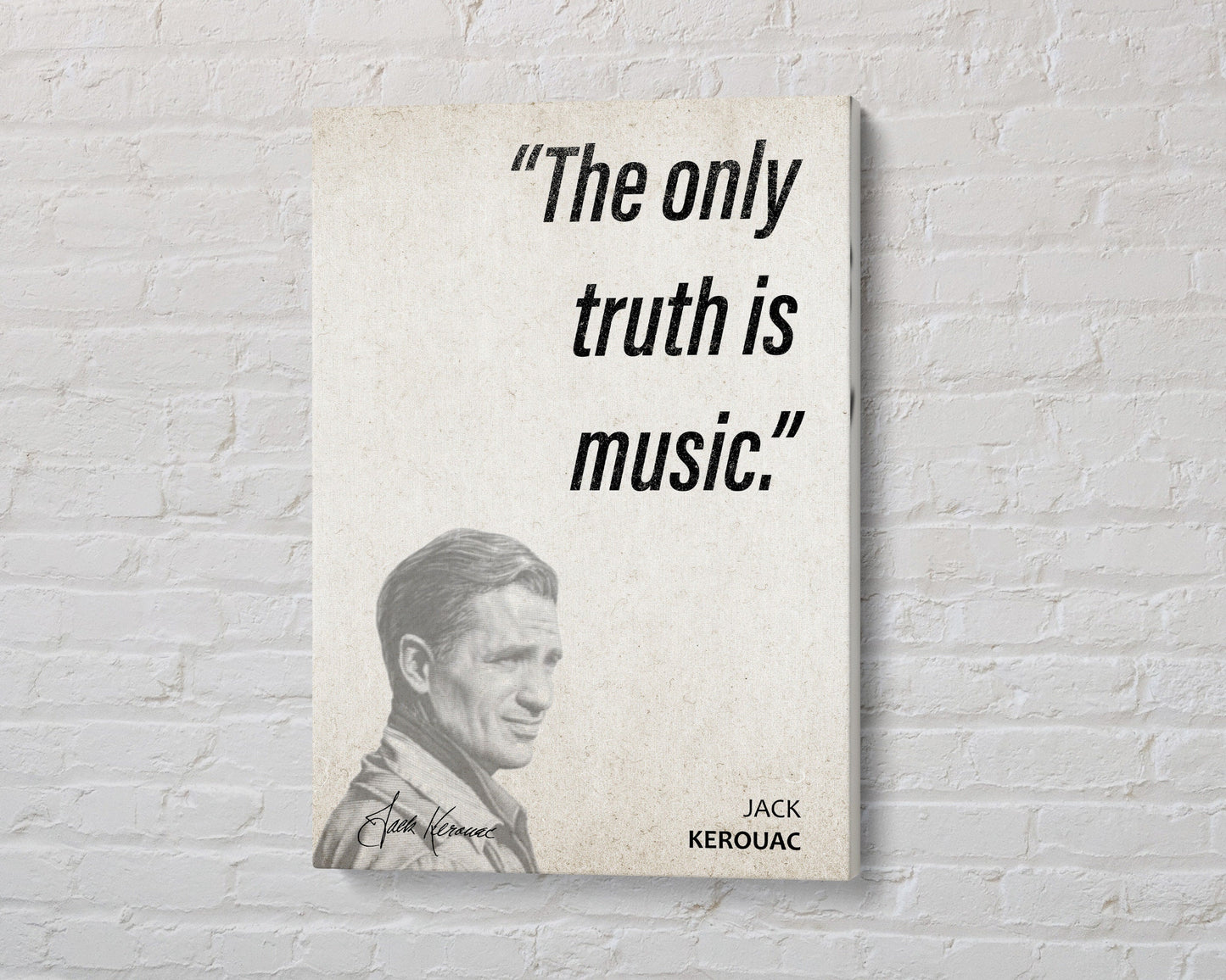Jack Kerouac Quote Wall Art | "Music" Quote Poster, Quote Print, Quote Art, Book Quotes, Canvas Wall Art, Book Lover Gift