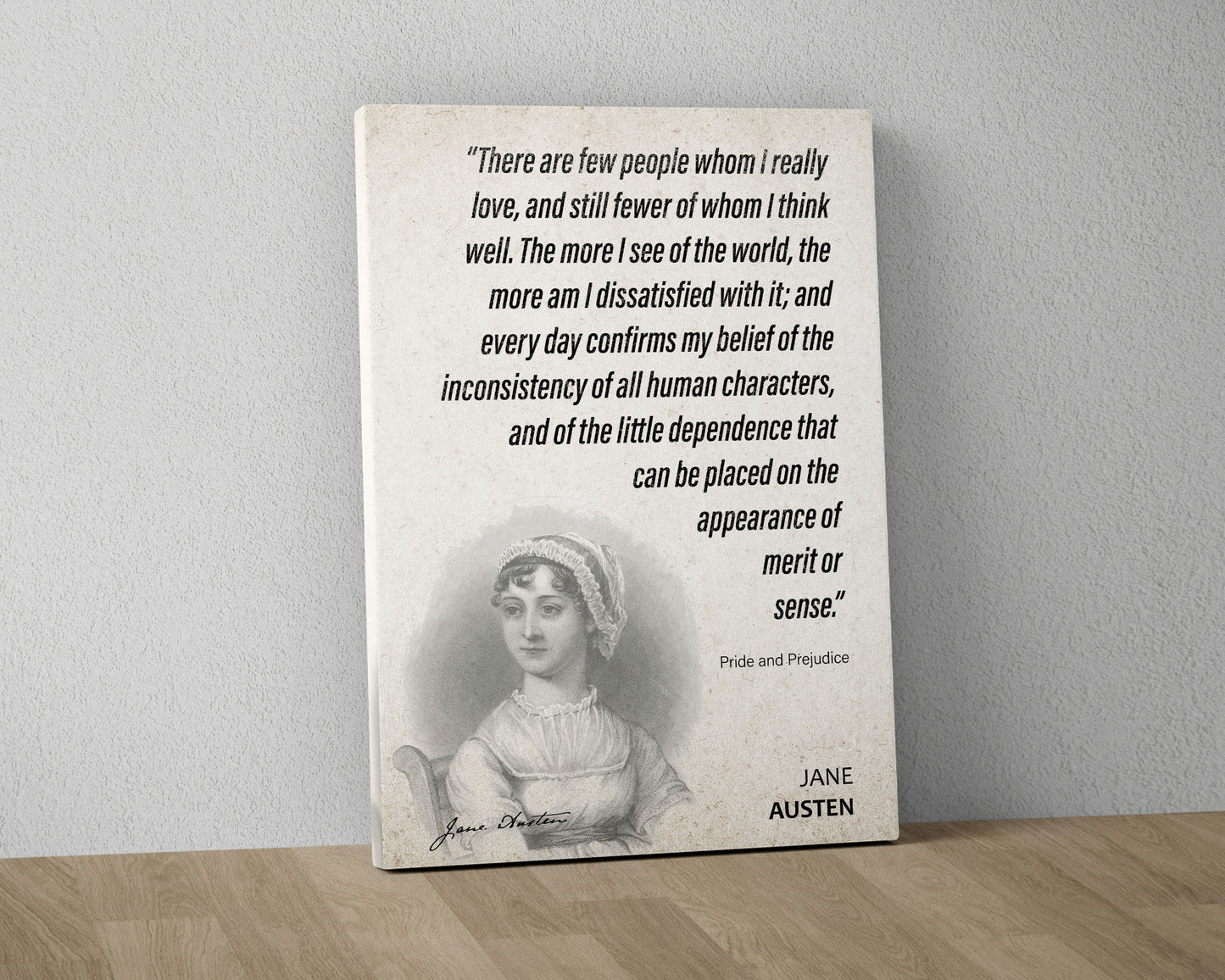 Jane Austen Quote Wall Art | "Merit of Sense" Pride and Prejudice Quote Poster, Quote Print, Quote Art, Book Quotes, Book Lover Gift