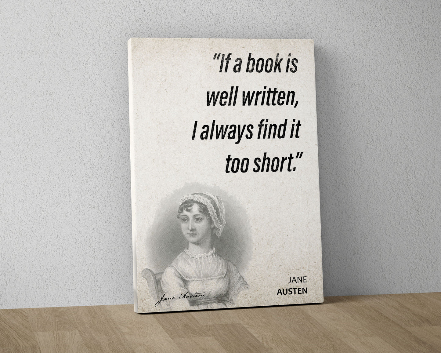 Jane Austen Quote Wall Art | "Too Short" Quote Poster, Quote Print, Quote Art, Book Quotes, Canvas Wall Art, Book Lover Gift