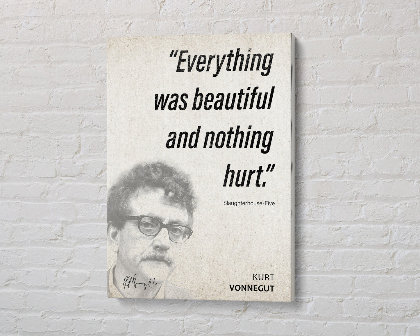 Kurt Vonnegut Quote Wall Art | Slaughterhouse Five Quote Poster, Quote Print, Quote Art, Book Quote, Canvas Print, Book Lover Gift