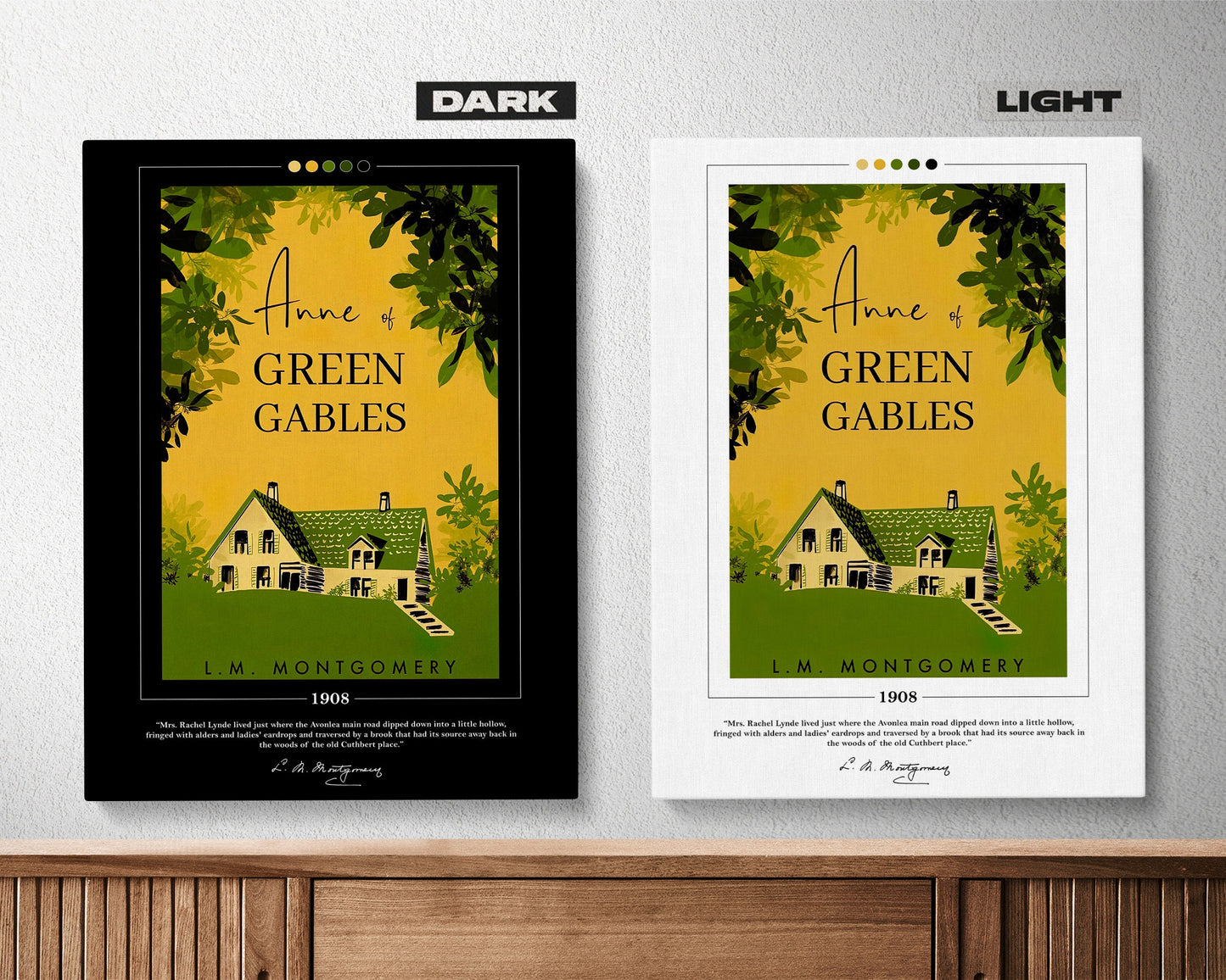 Anne of Green Gables Book Cover Poster | L. M. Montgomery, Anne of Green Gables Poster, Book Posters, Canvas Wall Art, Book Lover Gift