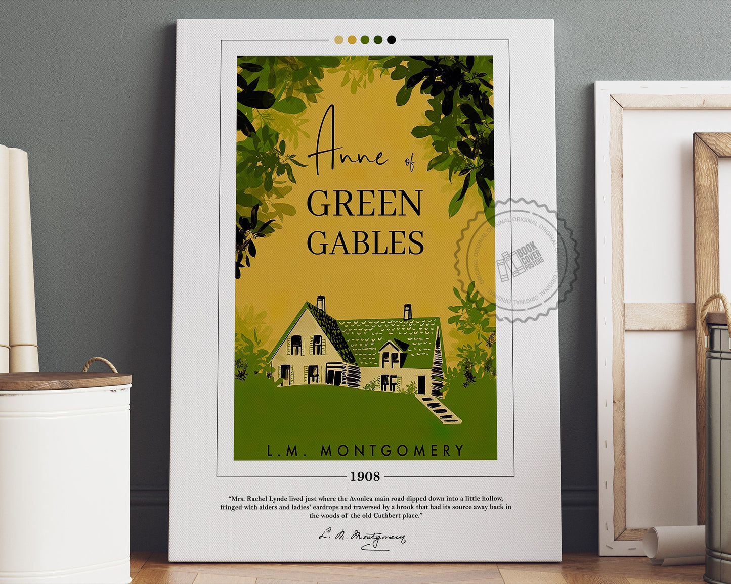 Anne of Green Gables Book Cover Poster | L. M. Montgomery, Anne of Green Gables Poster, Book Posters, Canvas Wall Art, Book Lover Gift