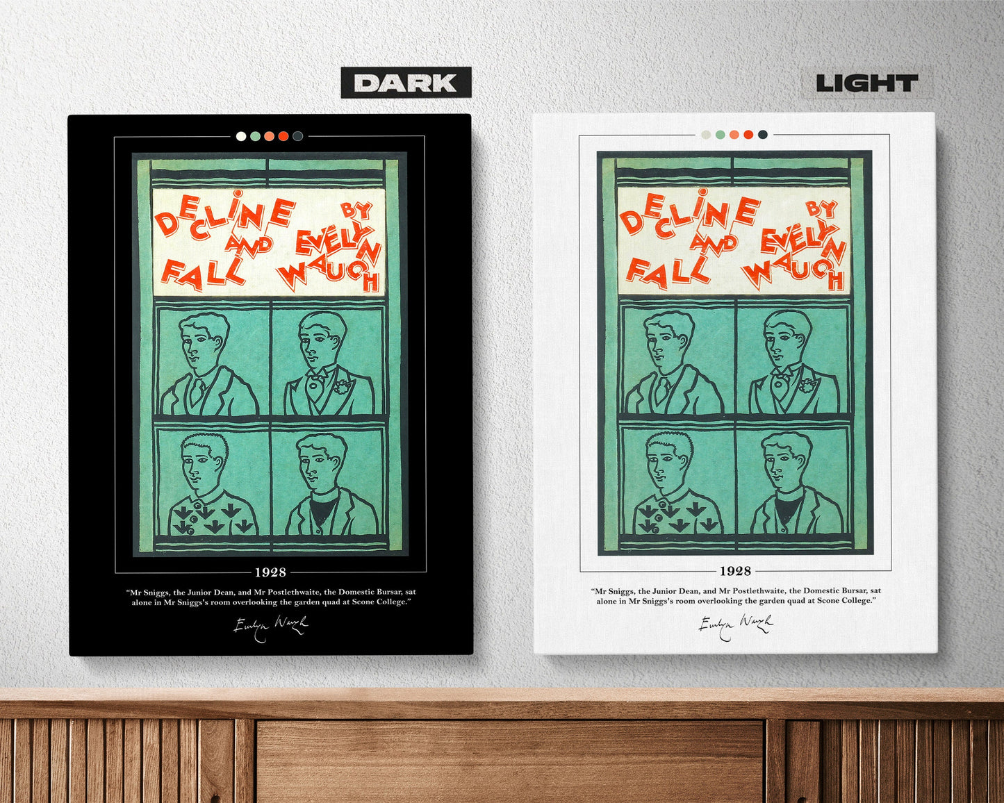 Decline and Fall Book Cover Poster | Evelyn Waugh, Decline and Fall Poster, Decline and Fall Print, Book Posters, Book Art, Book Lover Gift
