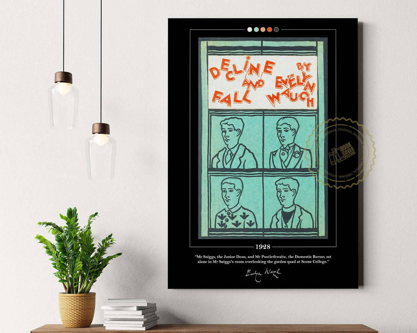 Decline and Fall Book Cover Poster | Evelyn Waugh, Decline and Fall Poster, Decline and Fall Print, Book Posters, Book Art, Book Lover Gift