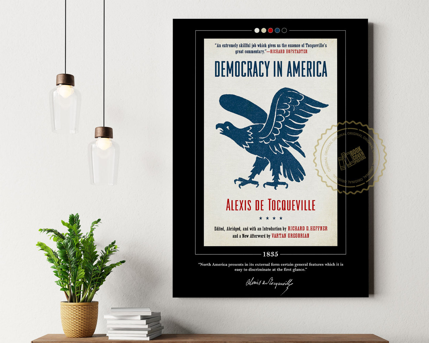 Democracy in America Book Cover Poster | Alexis de Tocqueville, Democracy in America Poster, Book Posters, Canvas Wall Art, Book Lover Gift