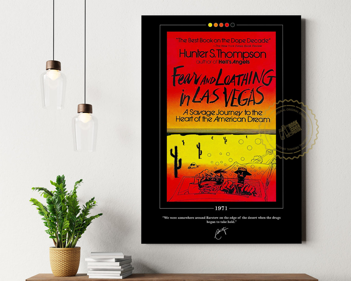 Fear and Loathing in Las Vegas Book Cover Poster | Hunter S. Thompson, Fear and Loathing in Las Vegas Poster, Book Posters, Book Lover Gift