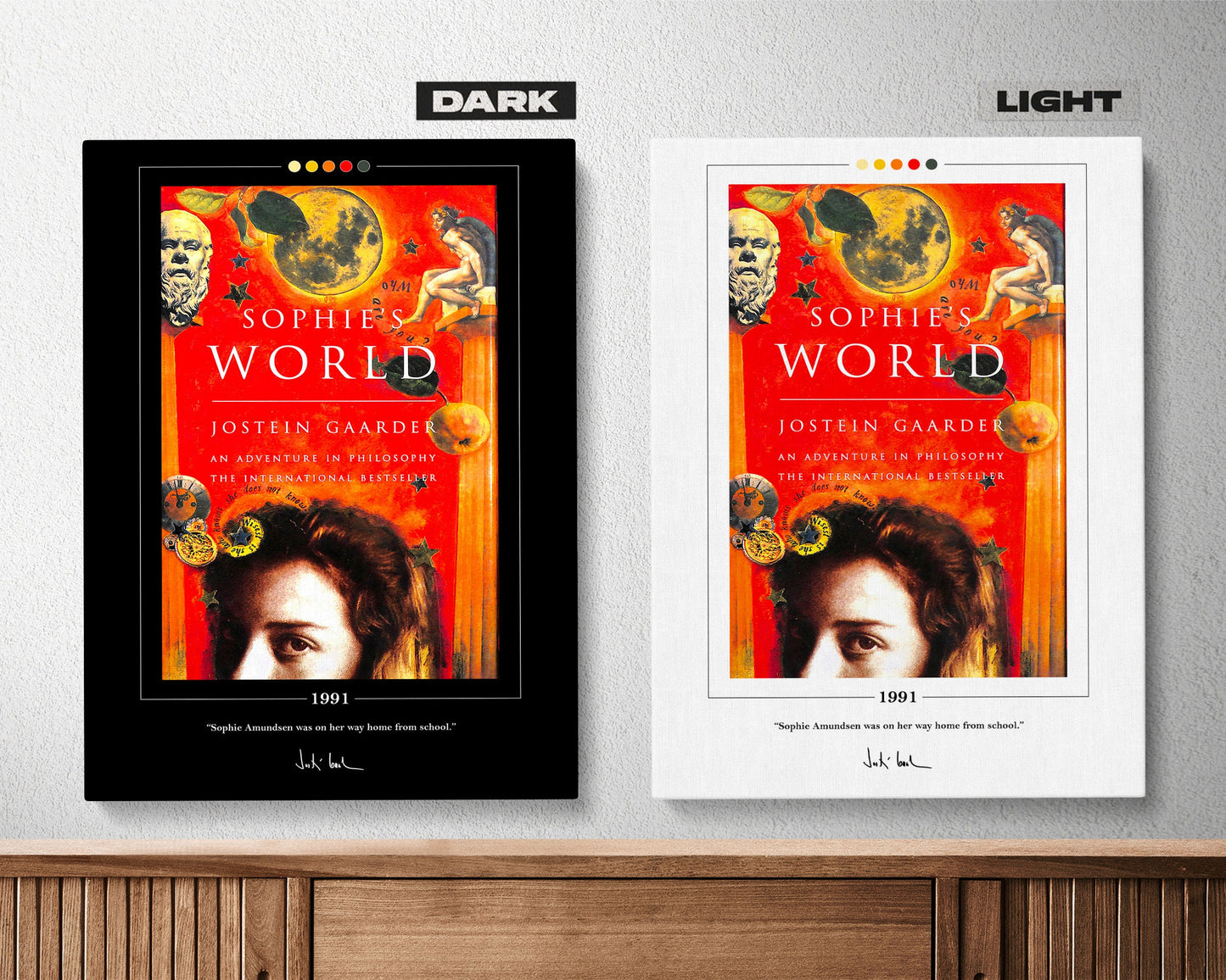 Sophie's World Book Cover Poster | Jostein Gaarder, Sophie's World Poster, Sophie's World Print, Book Posters, Canvas Print, Book Lover Gift