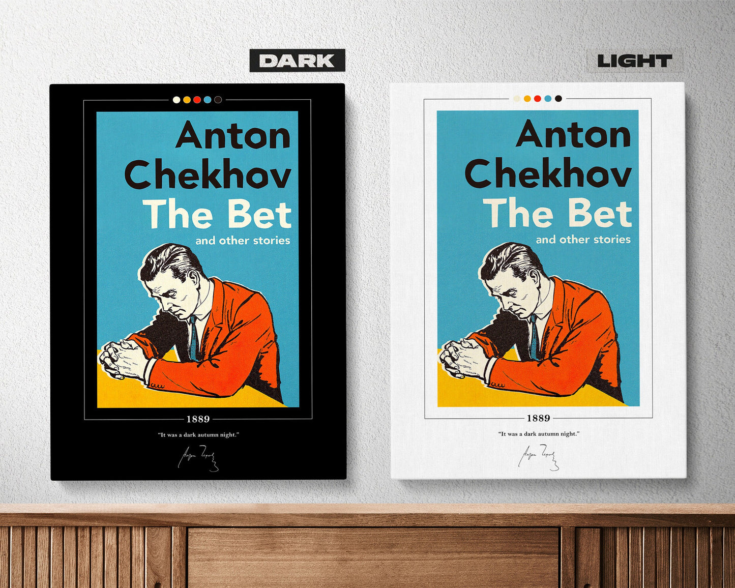The Bet Book Cover Poster | Anton Chekhov, The Bet Poster, The Bet Print, Book Posters, Book Art, Canvas Wall Art, Book Lover Gift