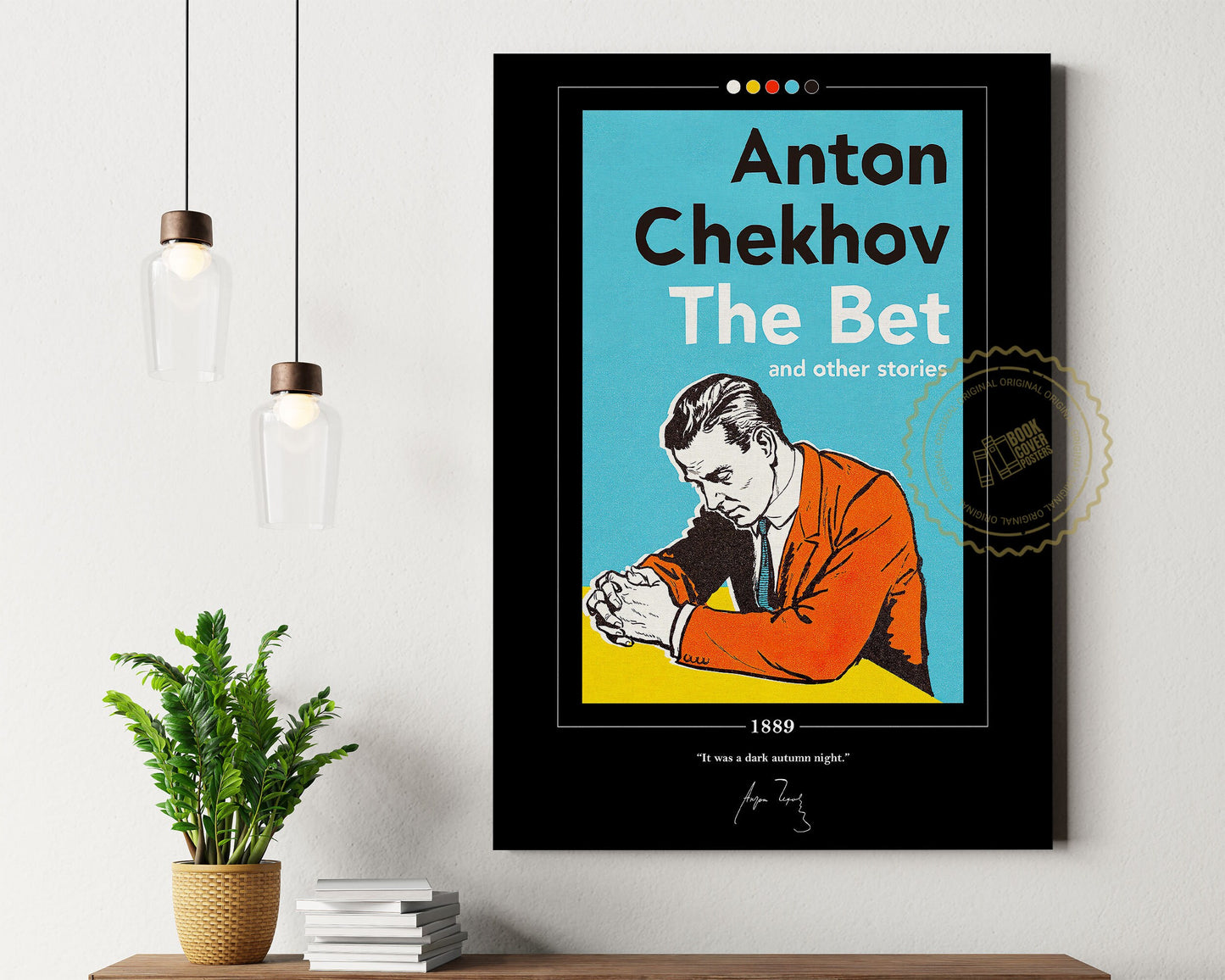 The Bet Book Cover Poster | Anton Chekhov, The Bet Poster, The Bet Print, Book Posters, Book Art, Canvas Wall Art, Book Lover Gift