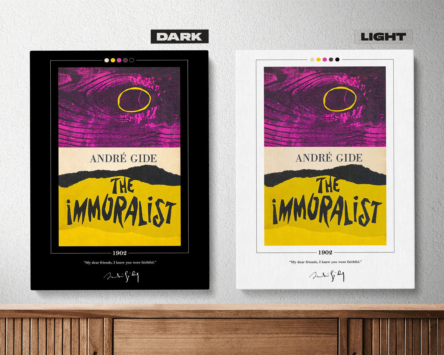 The Immoralist Book Cover Poster | Andre Gide, The Immoralist Poster, The Immoralist Print, Book Posters, Canvas Wall Art, Book Lover Gift