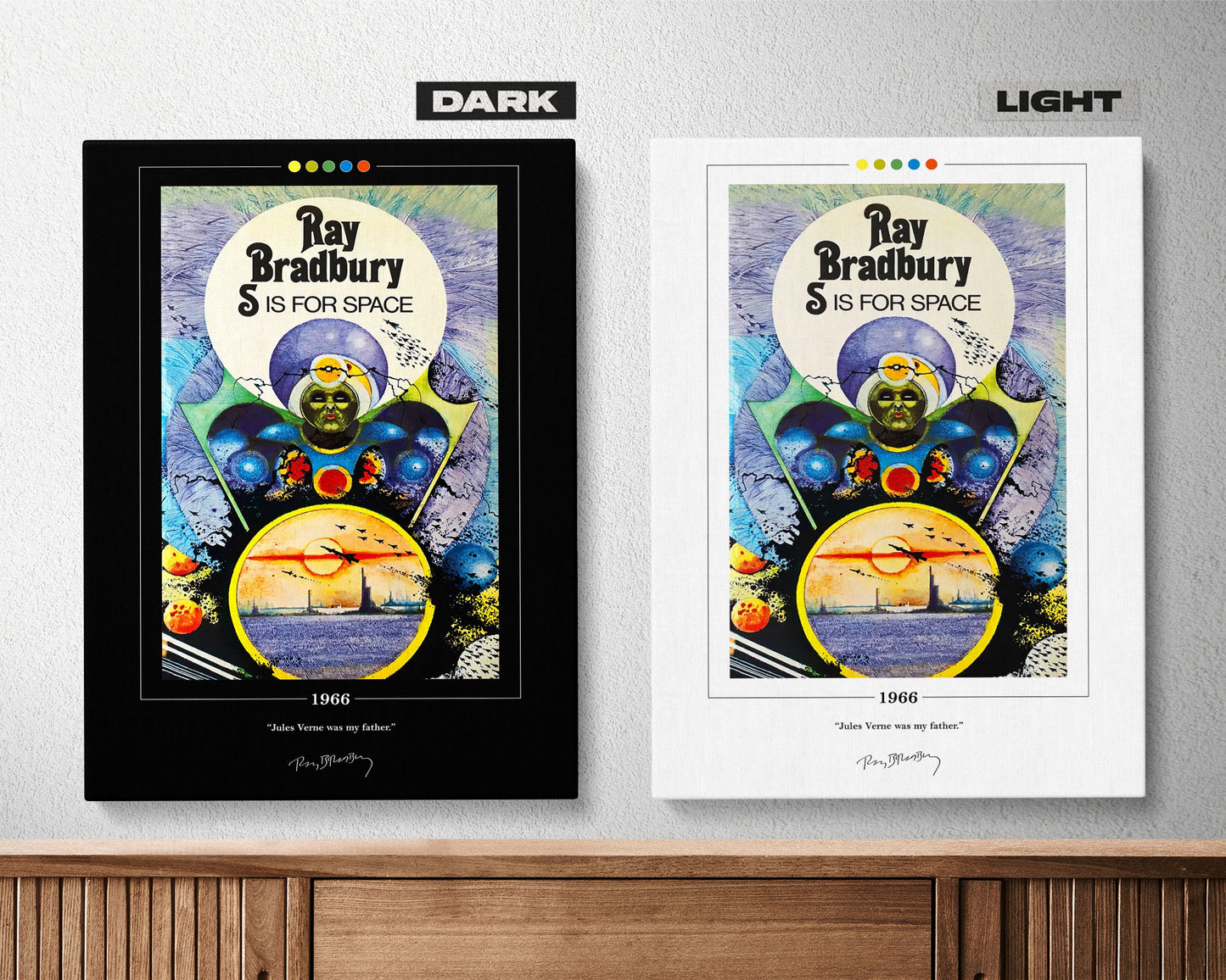 S Is for Space Book Cover Poster | Ray Bradbury, S Is for Space Poster, S Is for Space Print, Book Posters, Canvas Wall Art, Book Lover Gift