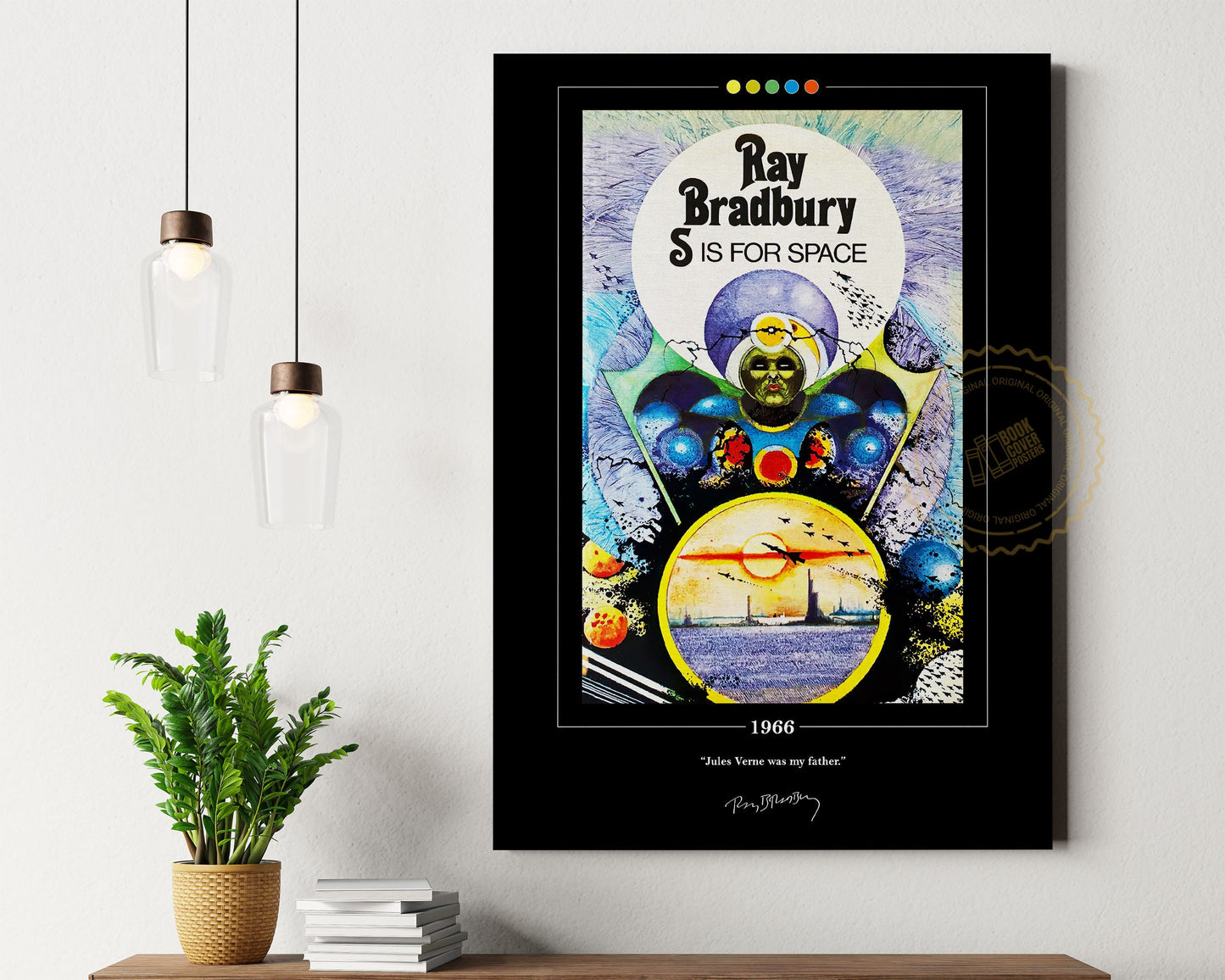 S Is for Space Book Cover Poster | Ray Bradbury, S Is for Space Poster, S Is for Space Print, Book Posters, Canvas Wall Art, Book Lover Gift