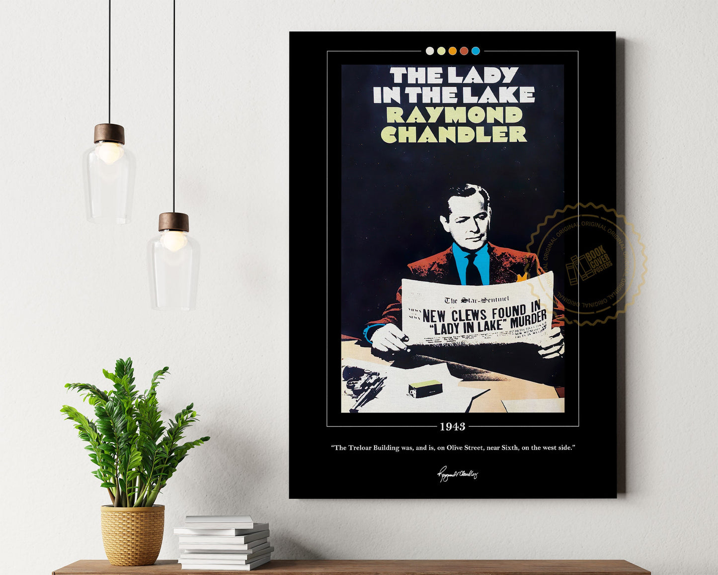 The Lady in the Lake Book Cover Poster | Raymond Chandler, The Lady in the Lake Poster, Book Posters, Canvas Wall Art, Book Lover Gift