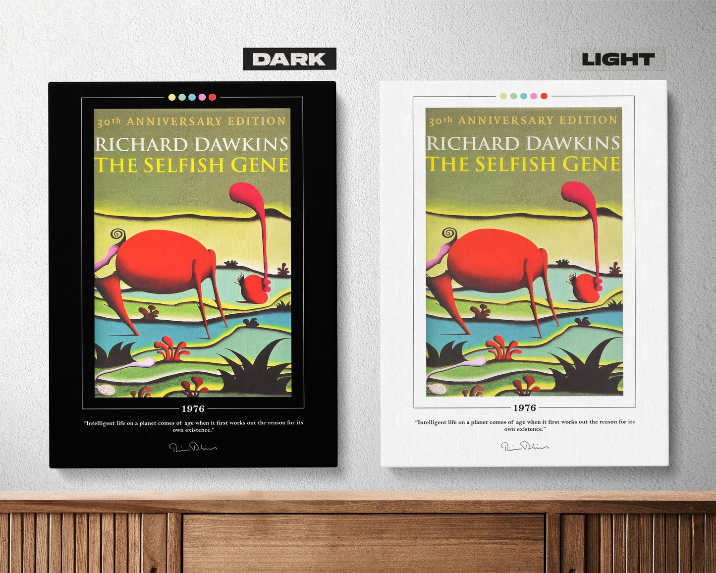 The Selfish Gene Book Cover Poster | Richard Dawkins, The Selfish Gene Poster, Book Posters, Book Art, Canvas Wall Art, Book Lover Gift