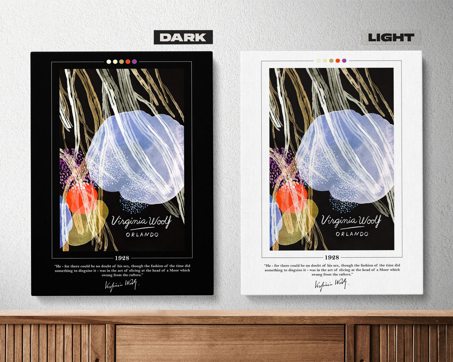 Orlando Book Cover Poster | Virginia Woolf, Orlando Poster, Orlando Print, Book Posters, Book Art, Canvas Wall Art, Book Lover Gift