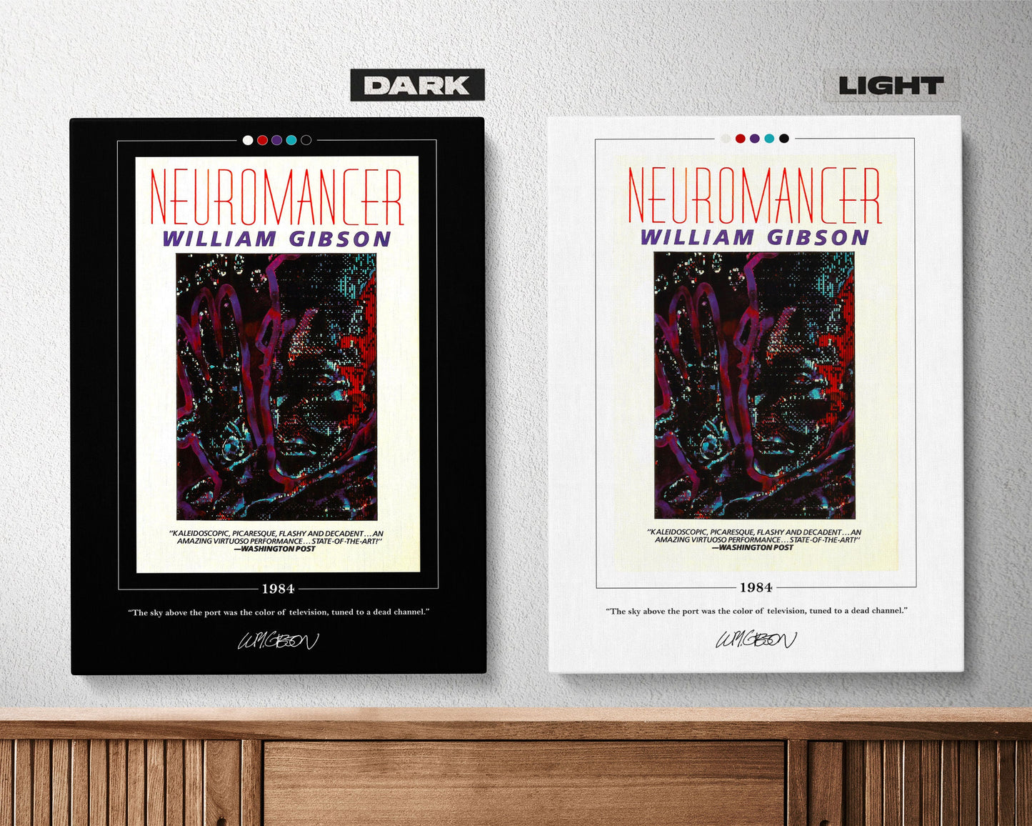 Neuromancer Book Cover Poster | William Gibson, Neuromancer Poster, Neuromancer Print, Book Posters, Canvas Wall Art, Book Lover Gift