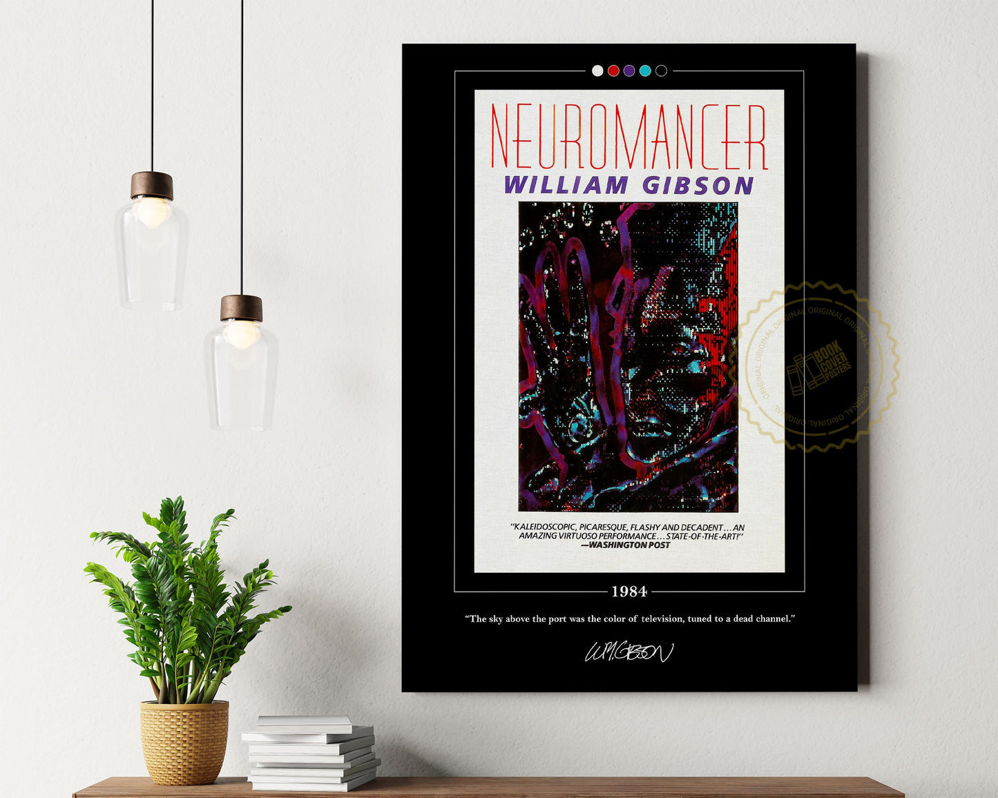 Neuromancer Book Cover Poster | William Gibson, Neuromancer Poster, Neuromancer Print, Book Posters, Canvas Wall Art, Book Lover Gift