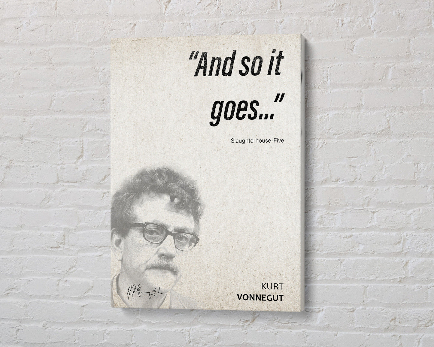 Kurt Vonnegut Quote Wall Art | Slaughterhouse Five Quote Poster, Quote Print, Quote Art, Book Quote, Canvas Wall Art, Book Lover Gift
