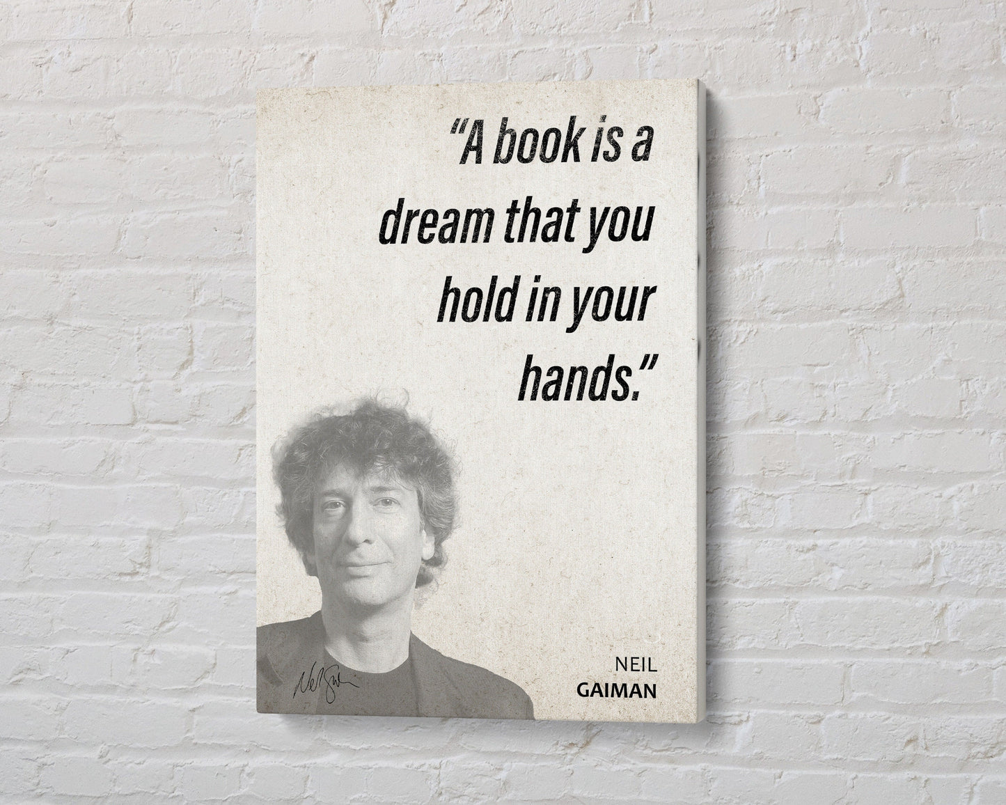 Neil Gaiman Quote Wall Art | "A Book is a Dream" Quote Poster, Quote Print, Quote Art, Book Quote, Canvas Wall Art, Book Lover Gift