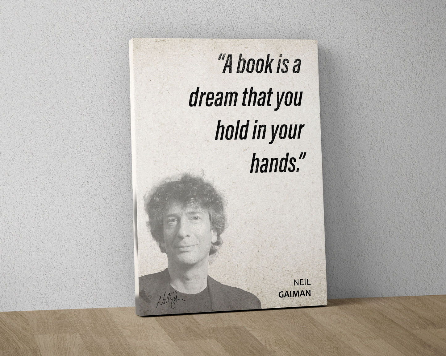 Neil Gaiman Quote Wall Art | "A Book is a Dream" Quote Poster, Quote Print, Quote Art, Book Quote, Canvas Wall Art, Book Lover Gift