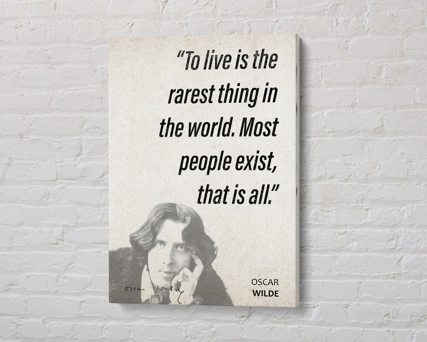 Oscar Wilde Quote Wall Art | "People Exist" Quote Poster, Quote Print, Quote Art, Book Quote, Canvas Wall Art, Book Lover Gift