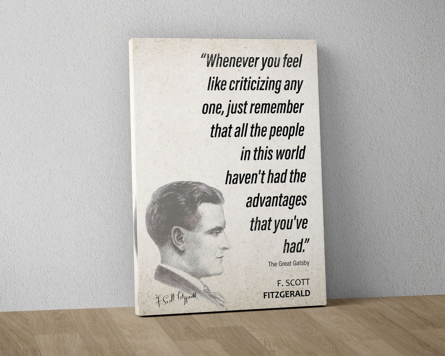 F. Scott Fitzgerald Quote Wall Art | The Great Gatsby Quote Poster, Quote Print, Quote Art, Book Quote, Canvas Wall Art, Book Lover Gift