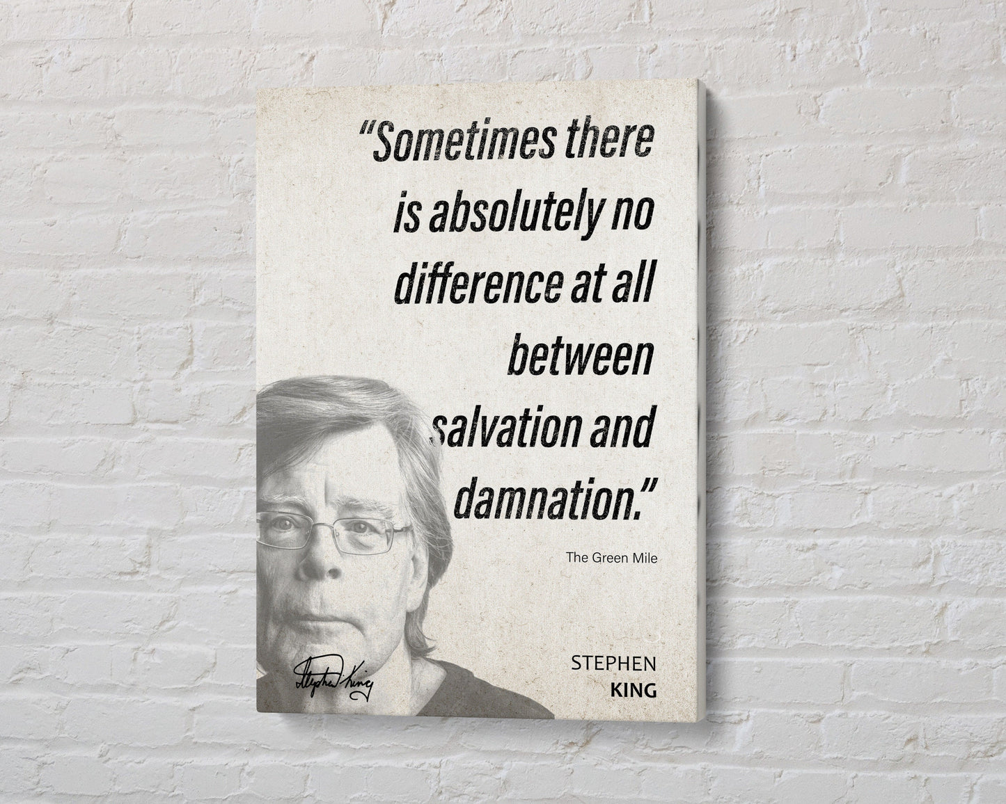 Stephen King Quote Wall Art | The Green Mile Quote Poster, Quote Print, Quote Art, Book Quote, Canvas Wall Art, Book Lover Gift