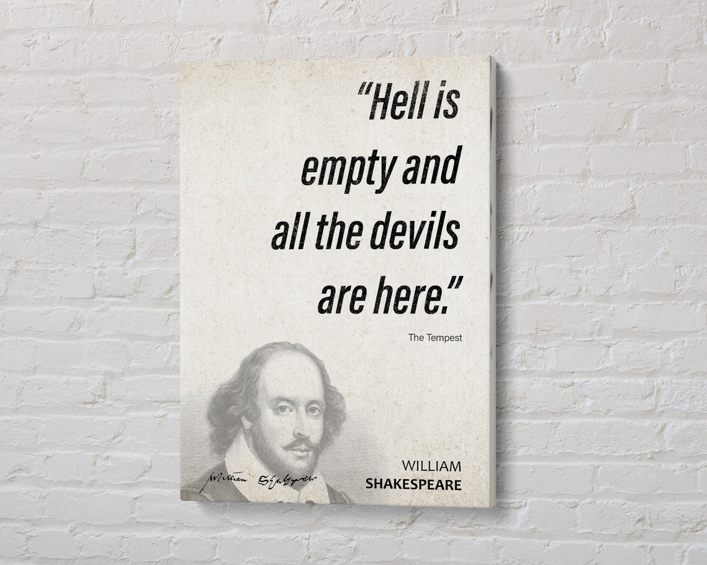 William Shakespeare Quote Wall Art | The Tempest Quote Poster, Quote Print, Quote Art, Book Quote, Canvas Wall Art, Book Lover Gift