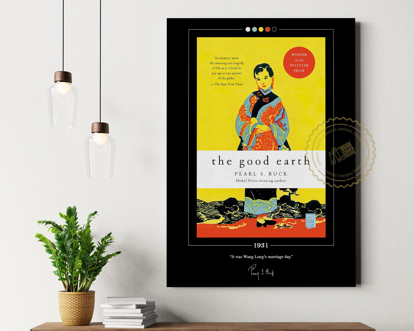 The Good Earth Book Cover Poster | Pearl S. Buck, The Good Earth Poster, The Good Earth Print, Book Poster, Canvas Wall Art, Book Lover Gift