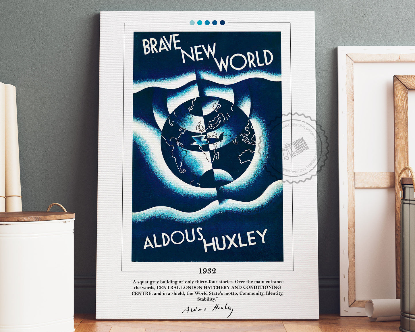 Brave New World Book Cover Poster | Aldous Huxley, Brave New World Poster, Brave New World Print, Book Posters, Book Prints, Canvas Wall Art