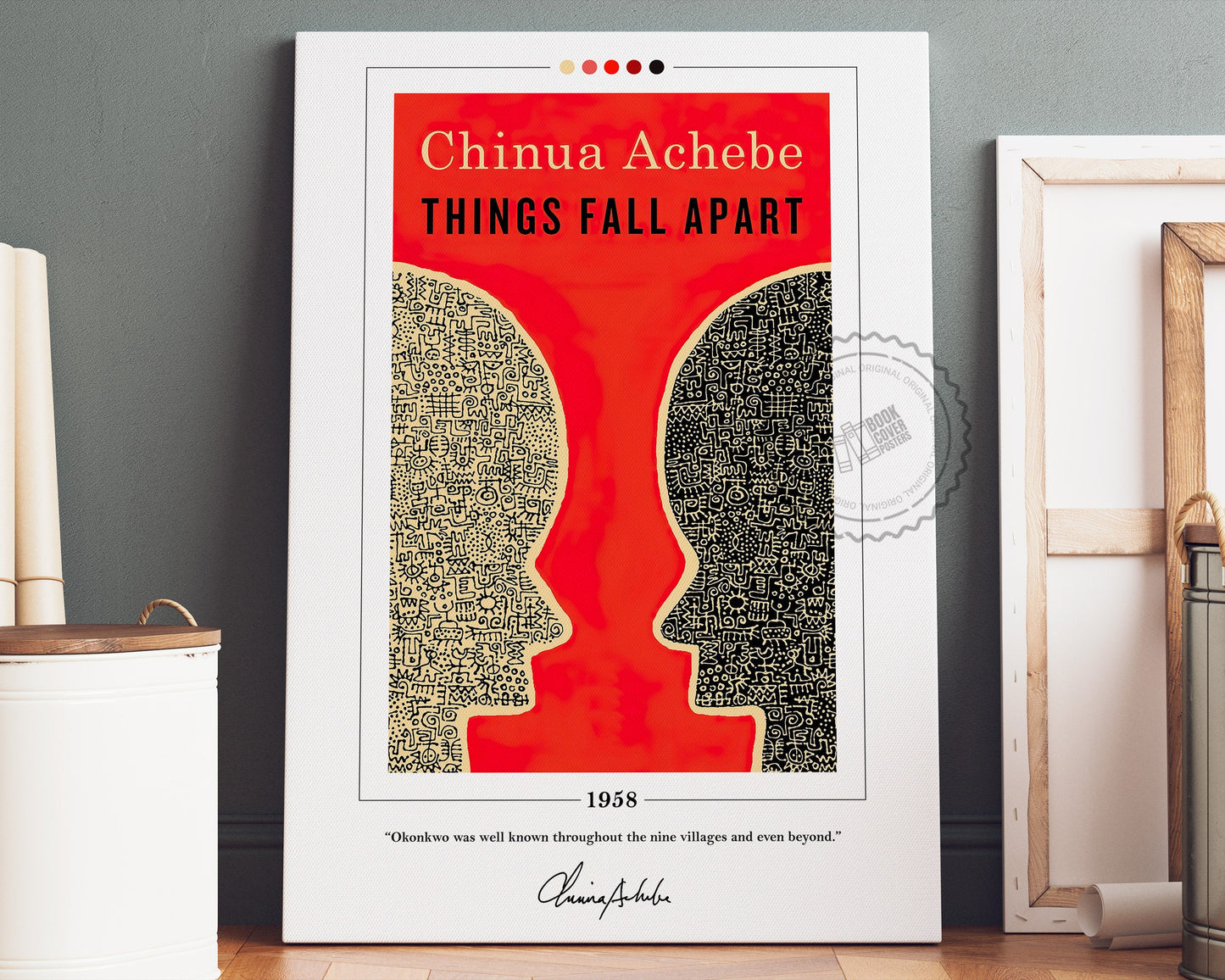 Things Fall Apart Book Cover Poster | Chinua Achebe, Things Fall Apart Poster, Book Posters, Book Art, Canvas Wall Art, Book Lover Gift
