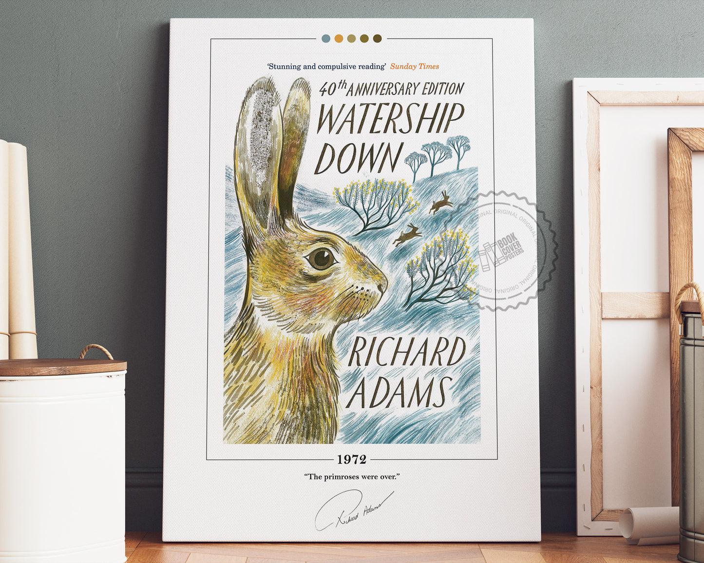 Watership Down Book Cover Poster | Richard Adams, Watership Down Poster, Book Posters, Book Art, Canvas Wall Art, Book Lover Gift