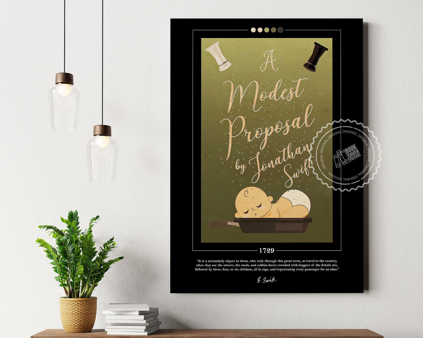A Modest Proposal Book Cover Poster | Jonathan Swift, A Modest Proposal Poster, Book Posters, Book Art, Canvas Wall Art, Book Lover Gift