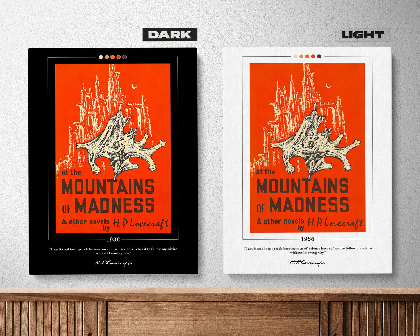 At the Mountains of Madness Book Cover Poster | H. P. Lovecraft, At the Mountains of Madness Poster, Book Posters, Book Art, Book Lover Gift