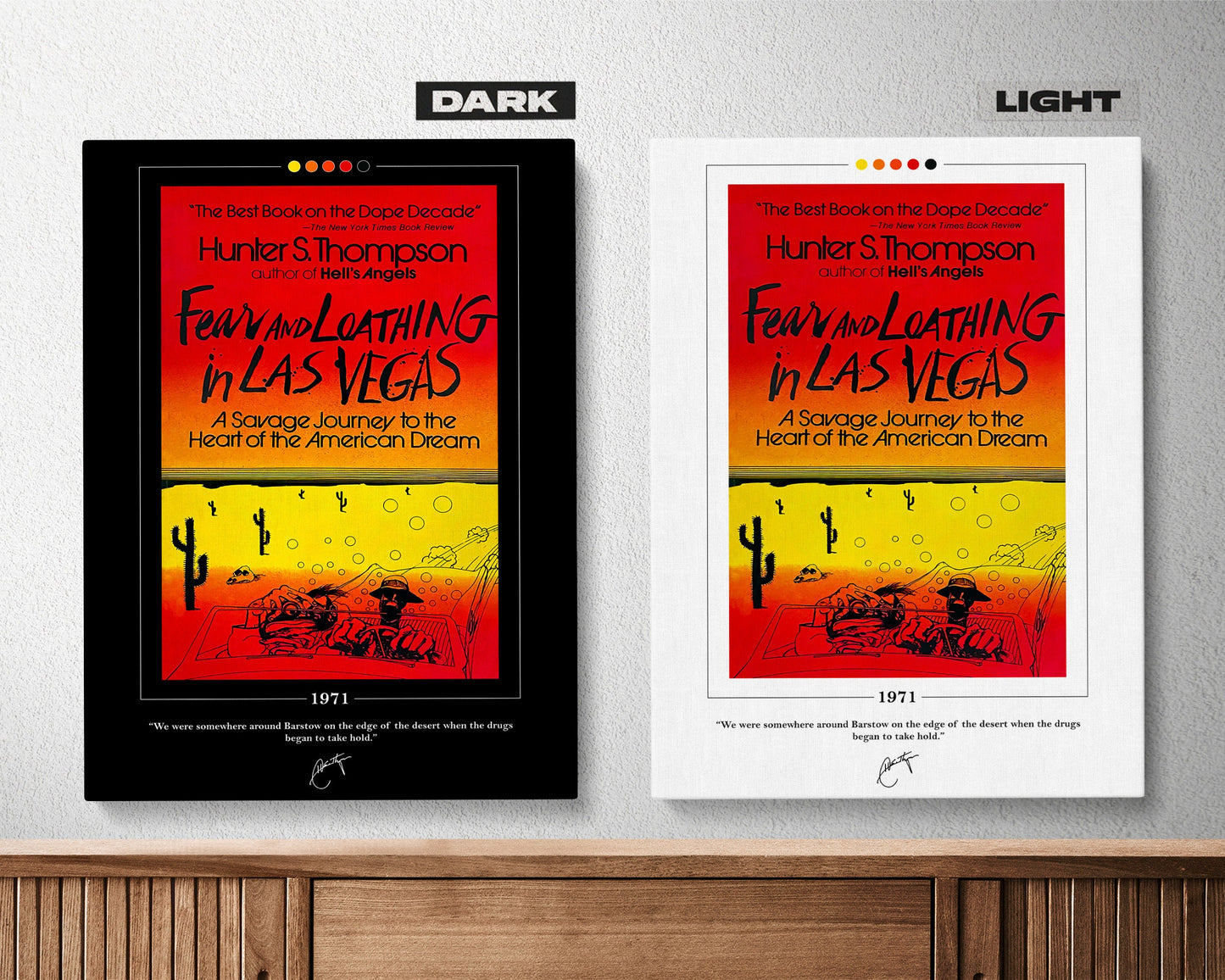 Fear and Loathing in Las Vegas Book Cover Poster | Hunter S. Thompson, Fear and Loathing in Las Vegas Poster, Book Posters, Book Lover Gift