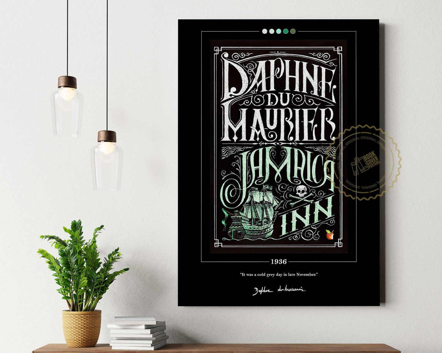 Jamaica Inn Book Cover Poster | Daphne du Maurier, Jamaica Inn Poster, Jamaica Inn Print, Book Posters, Canvas Wall Art, Book Lover Gift