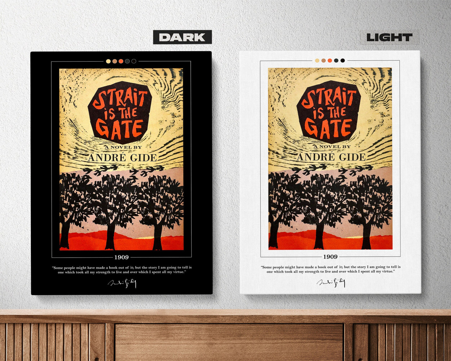 Strait is the Gate Book Cover Poster | Andre Gide, Strait is the Gate Poster, Strait is the Gate Print, Book Posters, Book Lover Gift