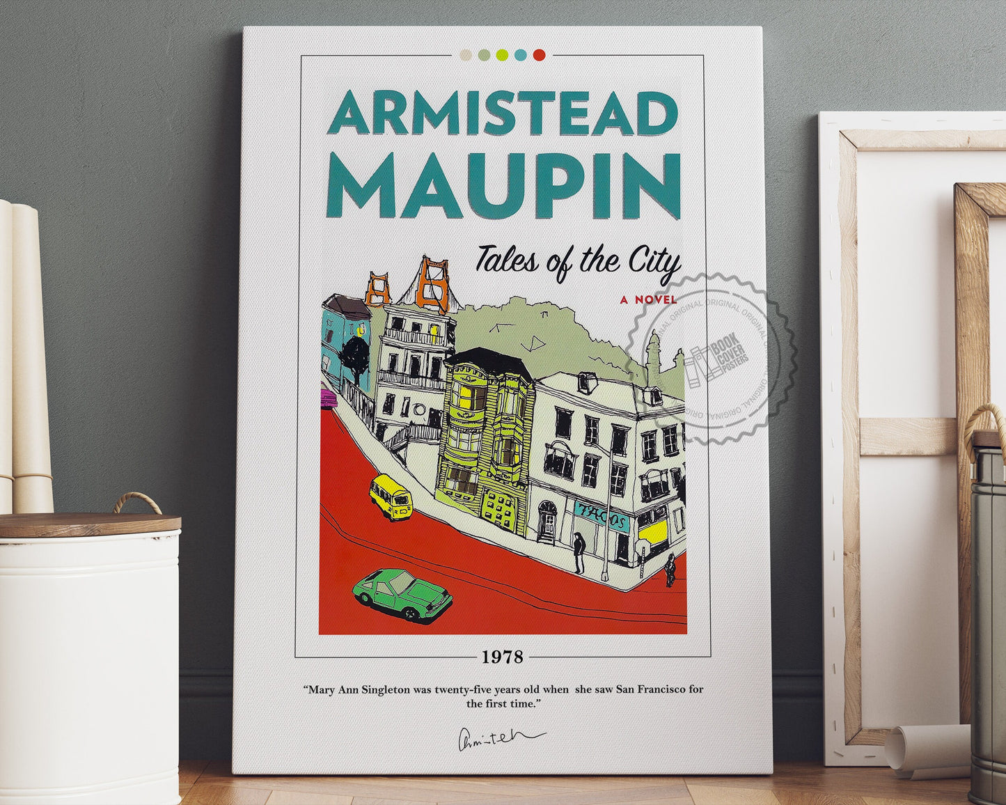 Tales of the City Book Cover Poster | Armistead Maupin, Tales of the City Poster, Book Posters, Canvas Wall Art, Book Art, Book Lover Gift