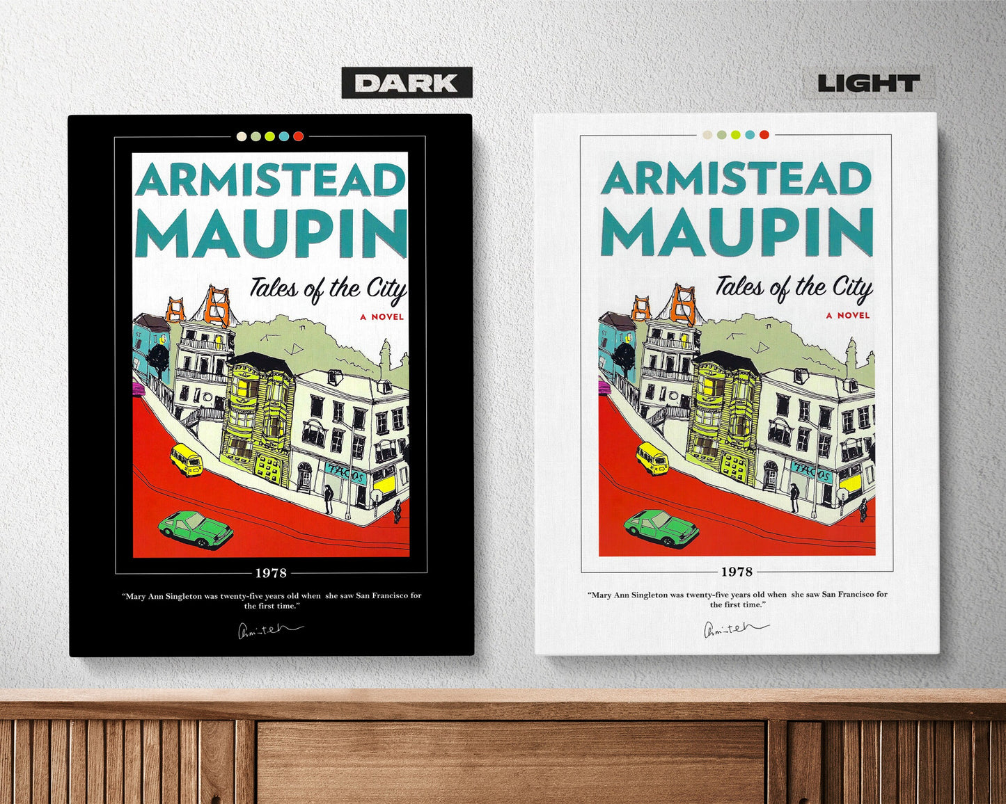 Tales of the City Book Cover Poster | Armistead Maupin, Tales of the City Poster, Book Posters, Canvas Wall Art, Book Art, Book Lover Gift