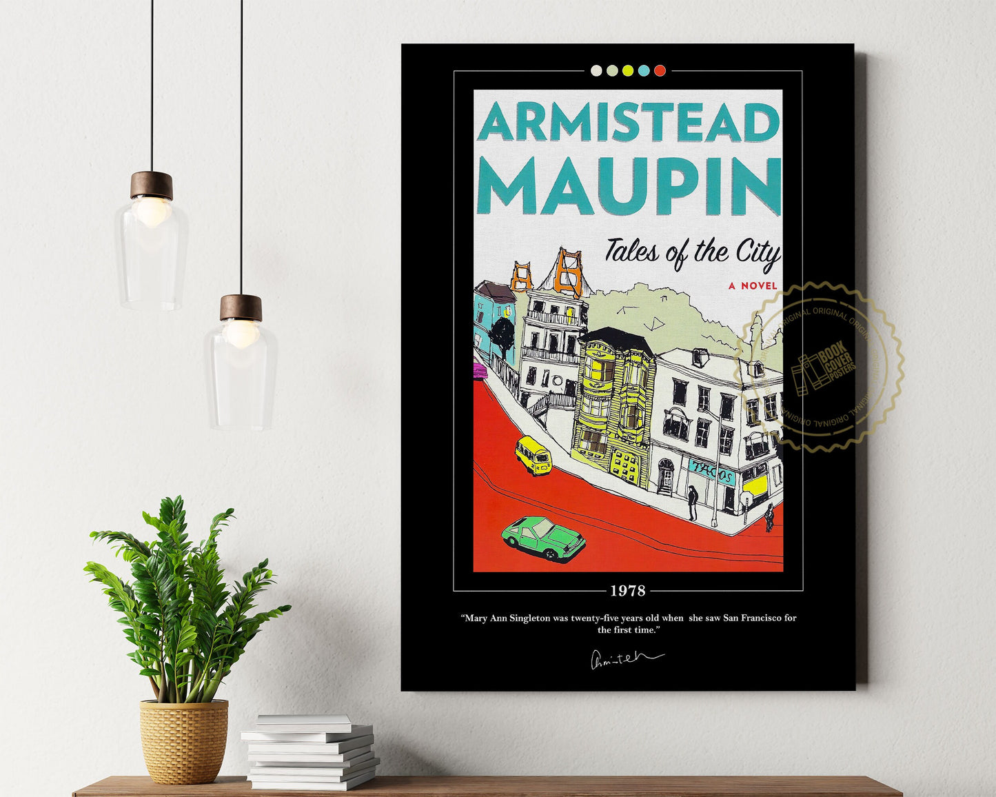 Tales of the City Book Cover Poster | Armistead Maupin, Tales of the City Poster, Book Posters, Canvas Wall Art, Book Art, Book Lover Gift