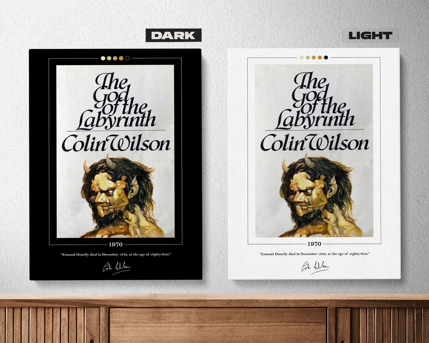 The God of the Labyrinth Book Cover Poster | Colin Wilson, The God of the Labyrinth Poster, Book Posters, Canvas Wall Art, Book Lover Gift