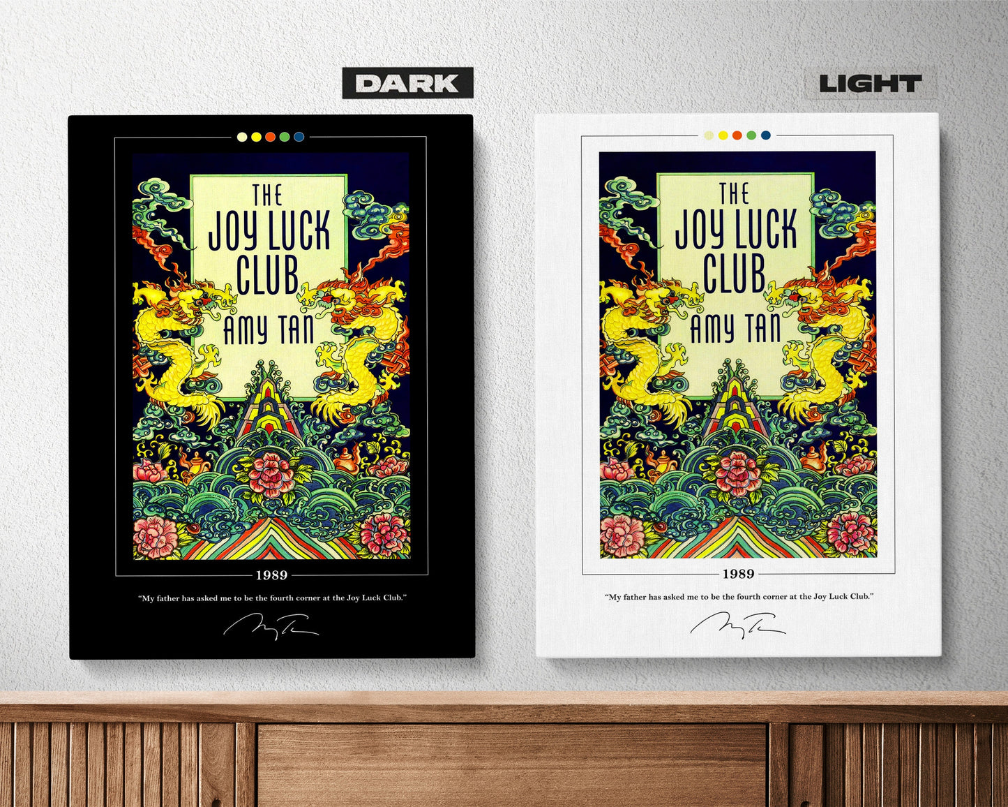 The Joy Luck Club Book Cover Poster | Amy Tan, Joy Luck Club Poster, Joy Luck Club Print, Book Posters, Canvas Wall Art, Book Lover Gift